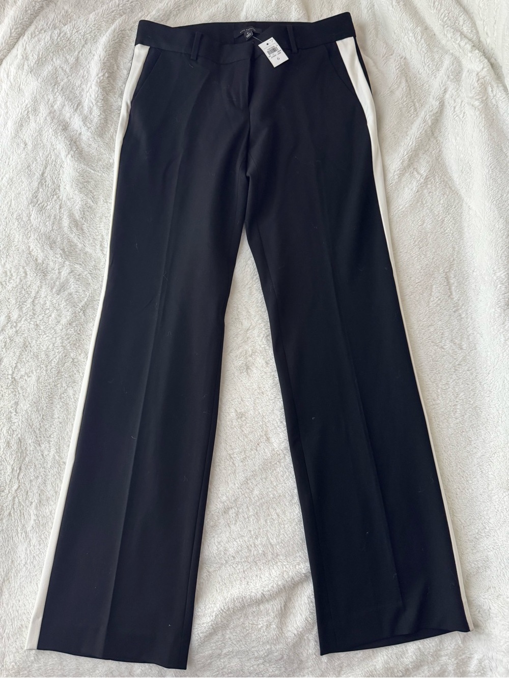 Ann Taylor Black Pants with White Side Stripe